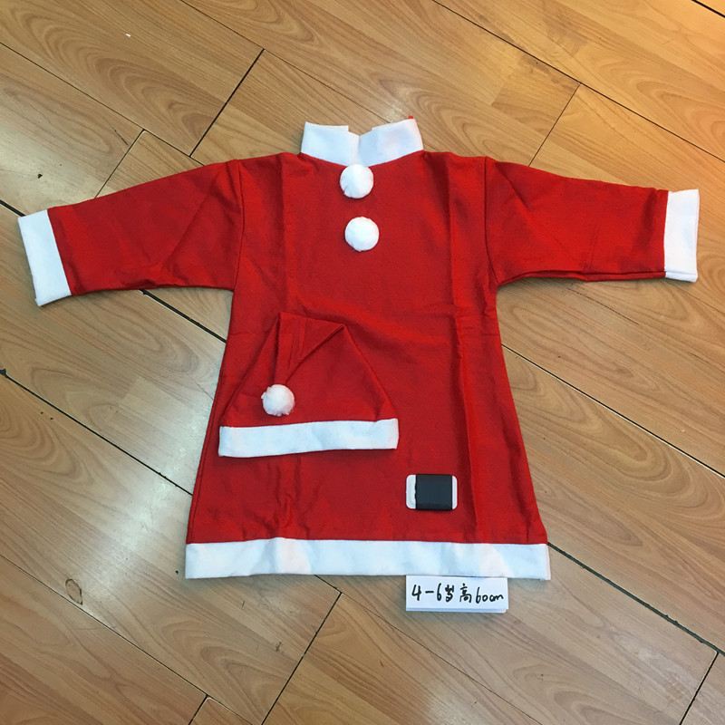 Children's dress three-piece suit for ages 1-3, 4-6, 7-9, 10-13, non-woven Christmas dress