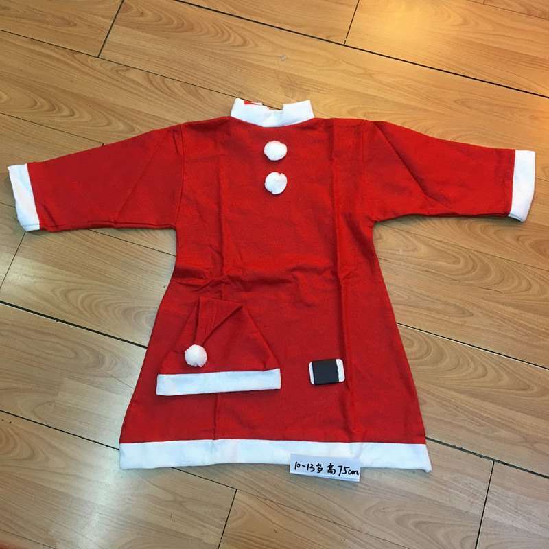 Children's dress three-piece suit for ages 1-3, 4-6, 7-9, 10-13, non-woven Christmas dress