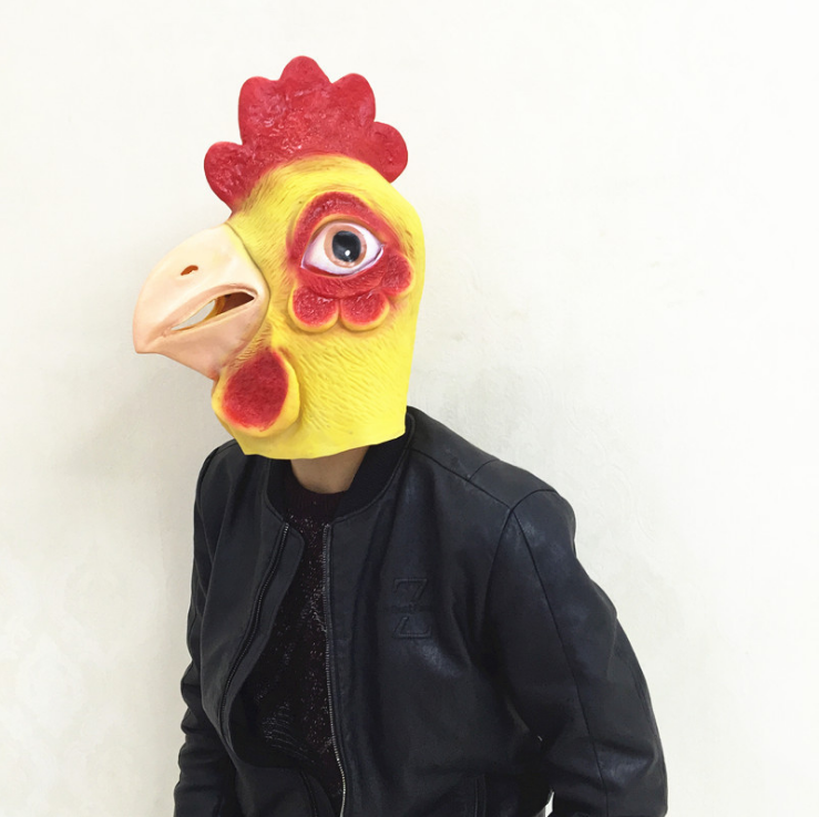 Chicken head mask animal mask latex mask Halloween cosplay props festival performance supplies