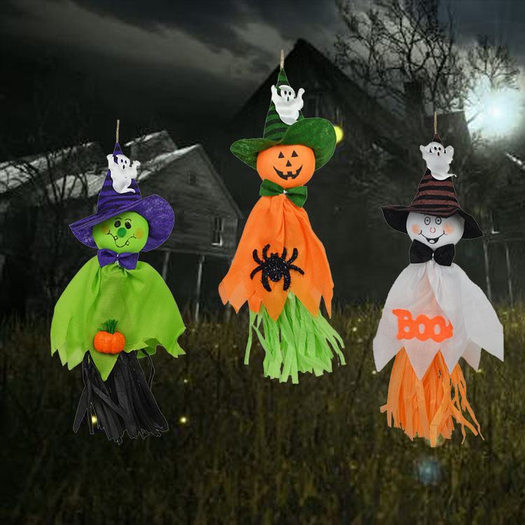 Cross Border hot style hotel Kindergarten bar Halloween decoration supplies ghost flowers decoration props hang pumpkin