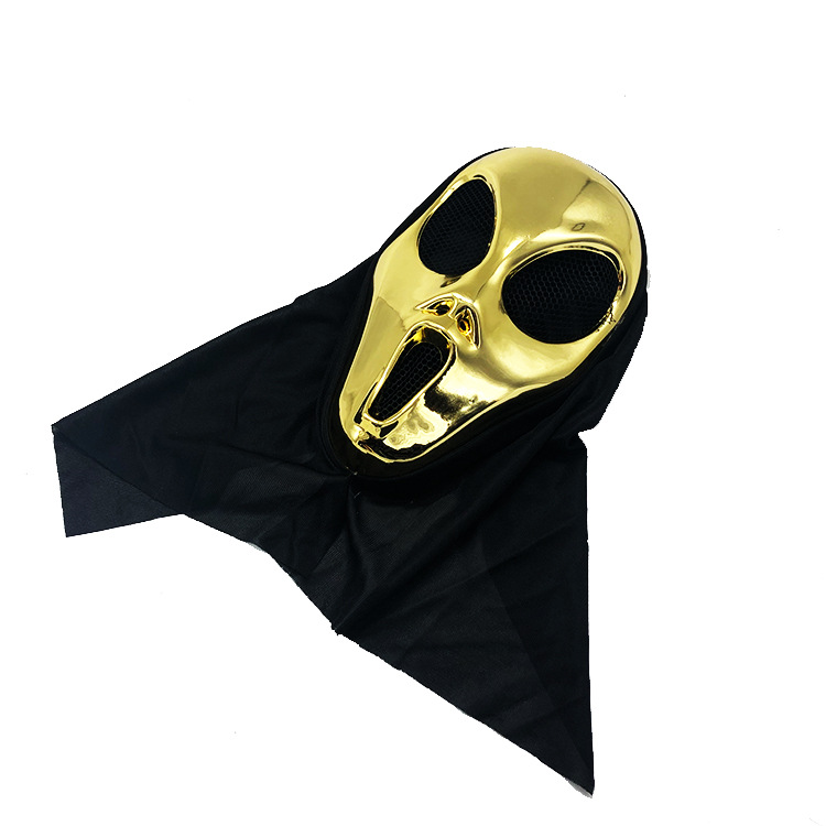 Halloween electroplated alien mask cover band aid New party supplies cross-border hot style manufacturer Terror mask Halloween electroplated alien mask cover band aid New party supplies cross-border hot style manufacturer Terror mask