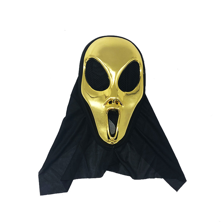 Halloween electroplated alien mask cover band aid New party supplies cross-border hot style manufacturer Terror mask Halloween electroplated alien mask cover band aid New party supplies cross-border hot style manufacturer Terror mask