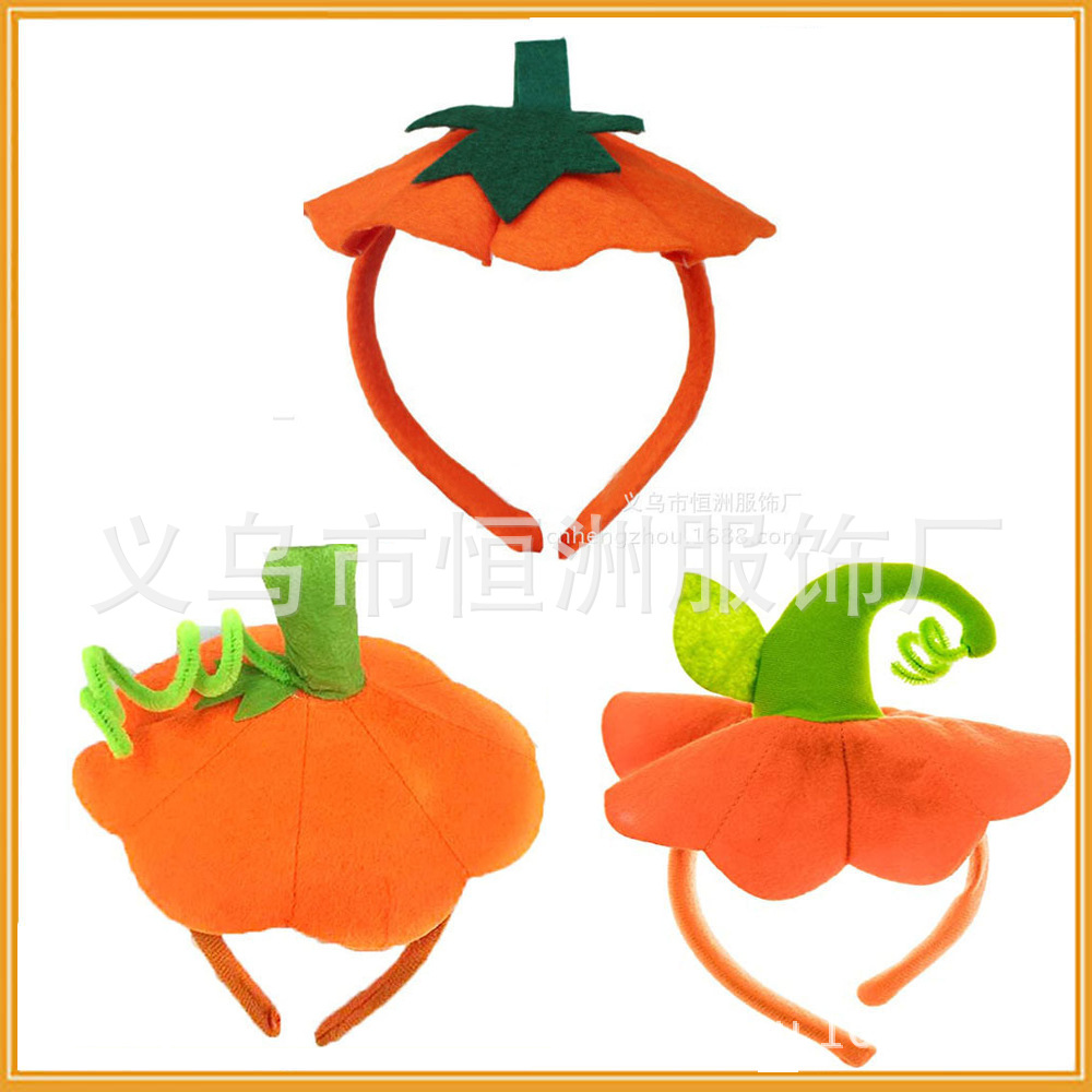 Ghost Festival Halloween Pumpkin Head Buckle Children&#039;s Halloween Pumpkin Headband Party Supplies Performance Props Wholesale