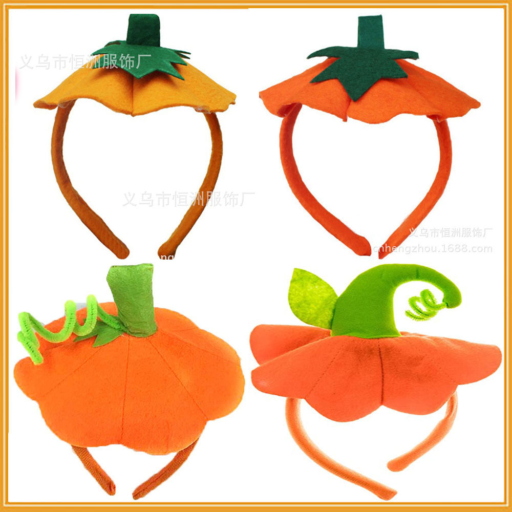 Ghost Festival Halloween Pumpkin Head Buckle Children's Halloween Pumpkin Headband Party Supplies Performance Props Wholesale