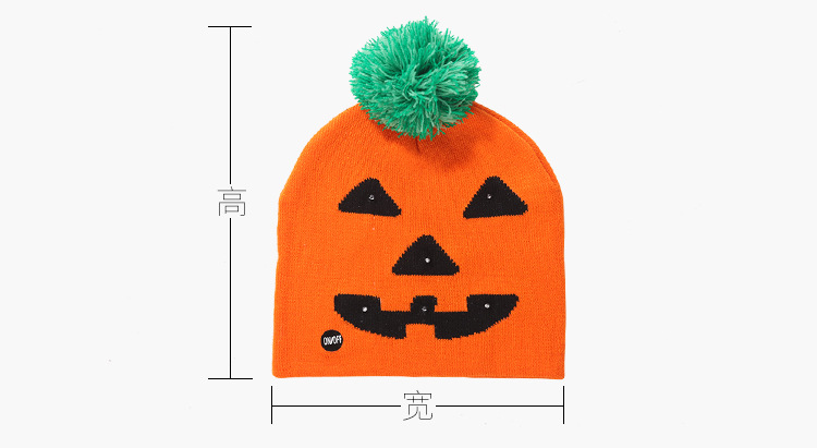 Haobei Halloween New Luminous Knitted Hat Skull Ghost Hat with Light Children's Adult Cap Party Supplies Hat Haobei Halloween New Luminous Knitted Hat Skull Ghost Hat with Light Children's Adult Cap Party Supplies Hat