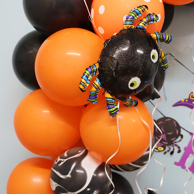 Cross-Border Halloween Balloon Chain Set Bat Spider Skull Holiday Atmosphere Layout Balloon Decoration Supplies