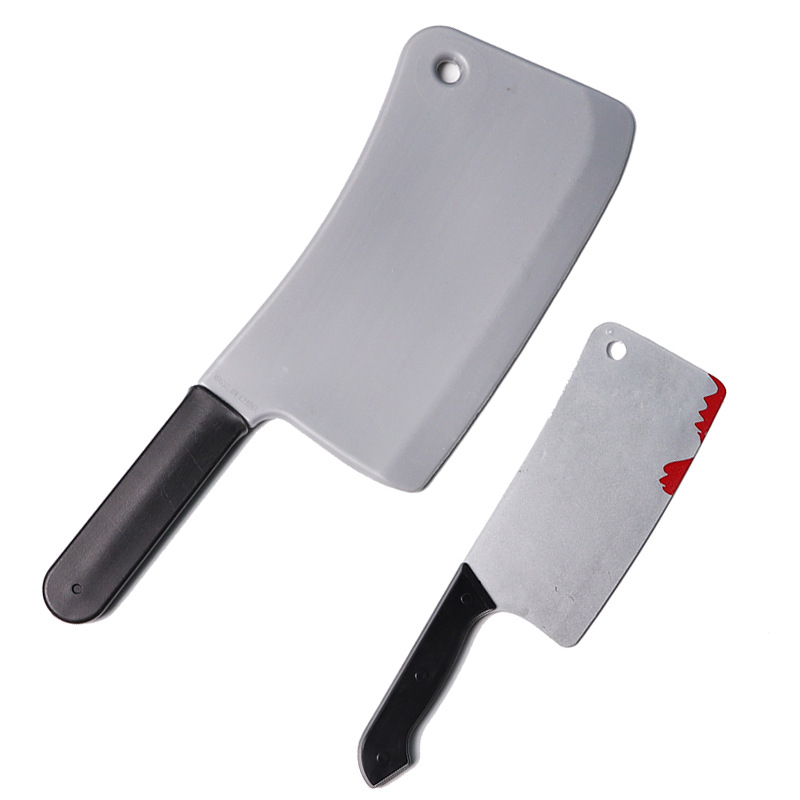Halloween Simulation Weapon Bloody Sharp Kitchen Knife Performance Spoof Trick Show Ghost Festival Horror Chamber Props Supplies