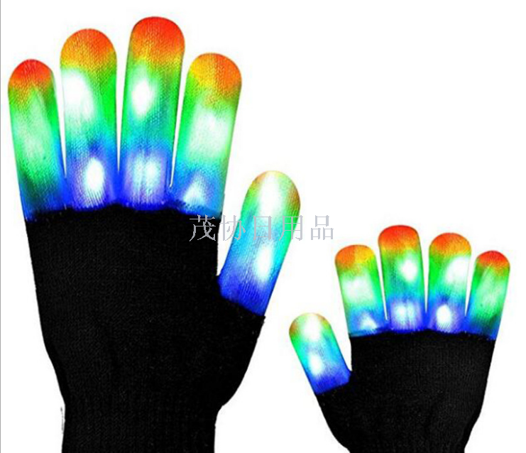 Led light gloves stage performance glove colorful costumes props bright led light Halloween Christmas supplies