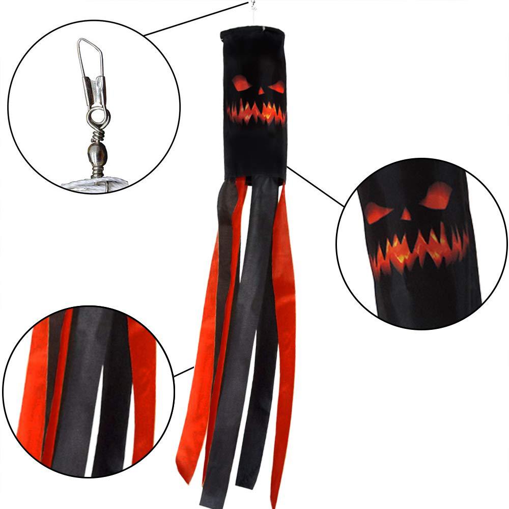Cross-Border Hanging Ghost Garden Decoration Holiday Party Supplies Halloween Pumpkin Wind Vane Wind Turn Ghost Hair Dryer Flag