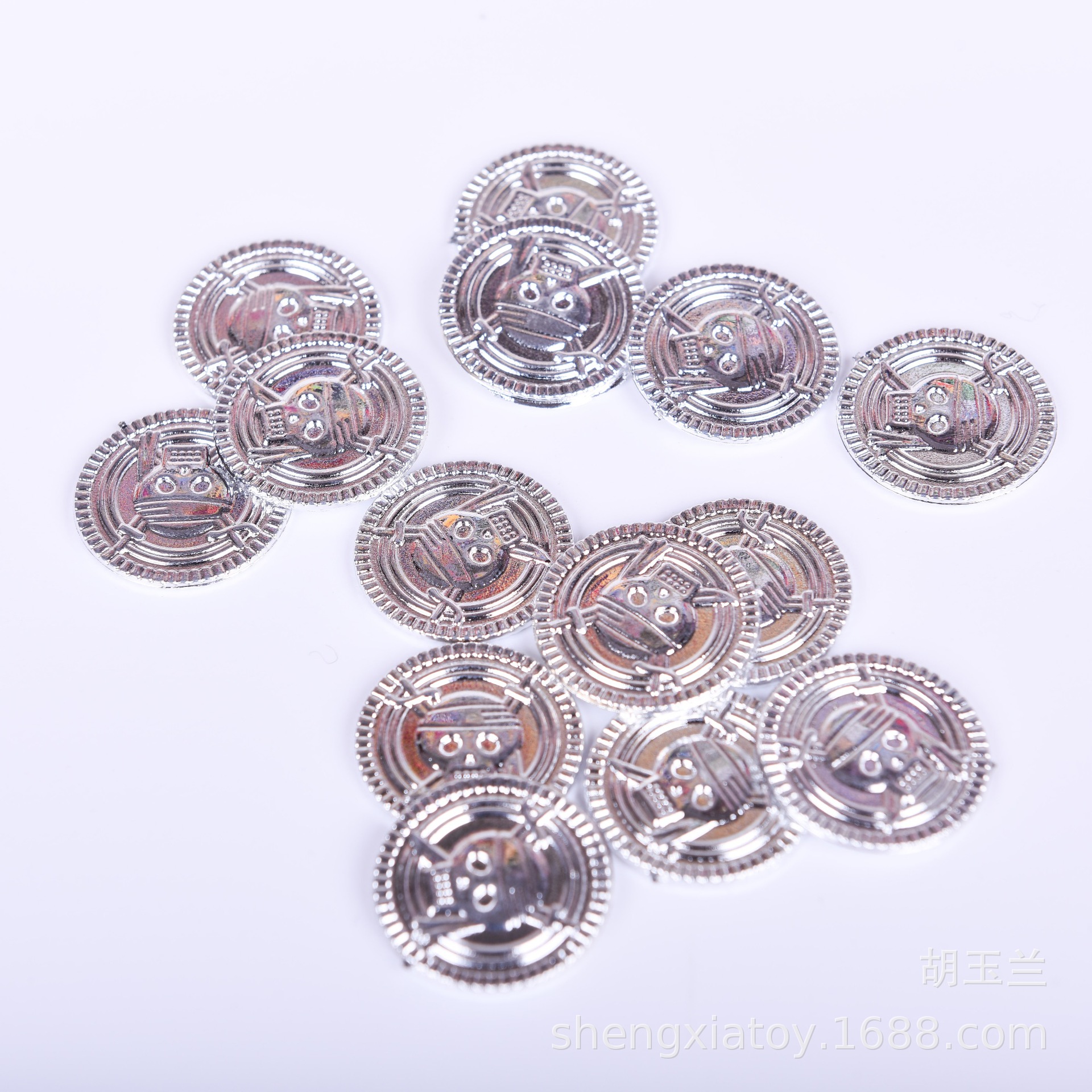 Cross-Border Hot Sale Halloween Party Promotional Clothing Supplies Electroplating Gold Coin Pirate Gold Coin Toy Game Coin
