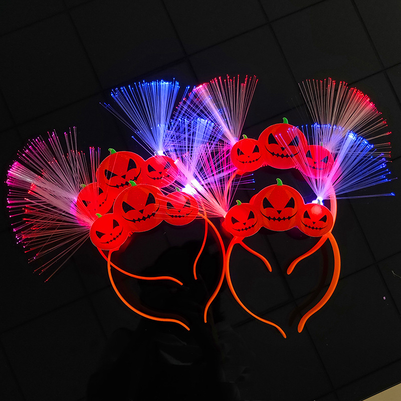 Halloween Pumpkin Ghost Head Buckle Stage Performance Supplies Ghost Festival Party Headdress Luminous Skull Headband Headband Props