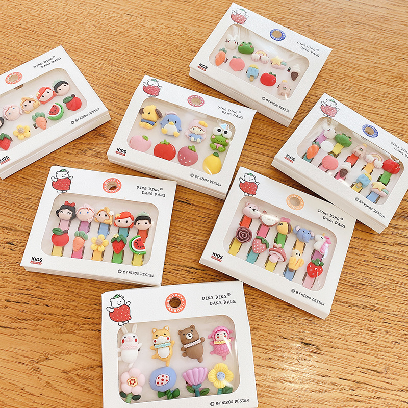 Korean Style Cute Trumpet Boxed Children&#039;s Hair String All-Match Super Cute Little Animal Princess Barrettes Hair Rope Girls&#039; Side Clip