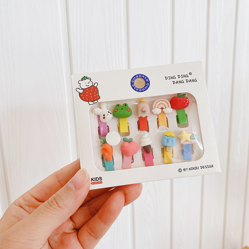 Korean Style Cute Trumpet Boxed Children's Hair String All-Match Super Cute Little Animal Princess Barrettes Hair Rope Girls' Side Clip Korean Style Cute Trumpet Boxed Children's Hair String All-Match Super Cute Little Animal Princess Barrettes Hair Rope Girls' Side Clip