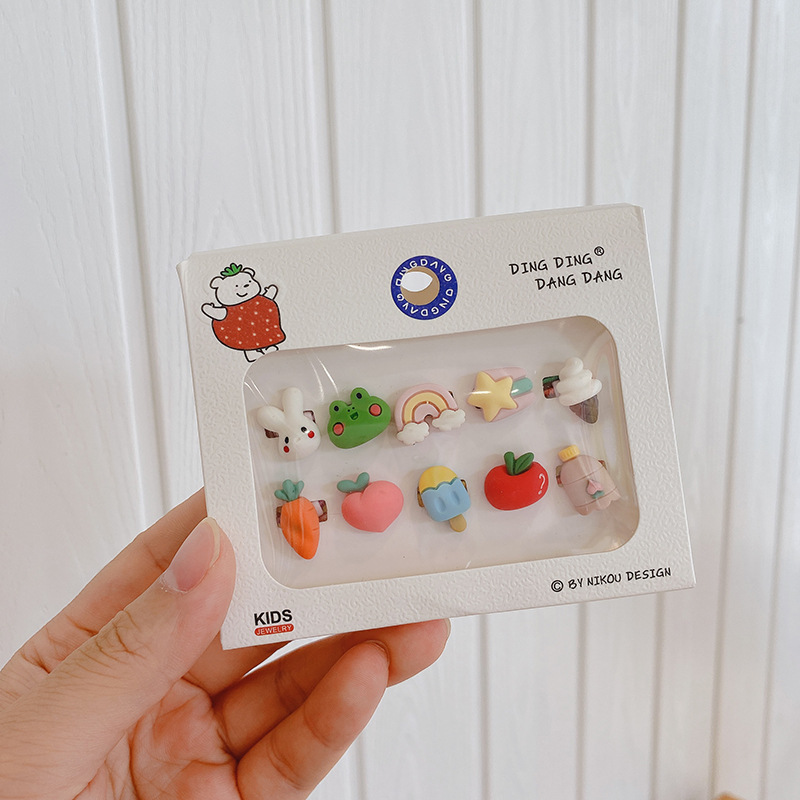 Korean Style Cute Trumpet Boxed Children's Hair String All-Match Super Cute Little Animal Princess Barrettes Hair Rope Girls' Side Clip Korean Style Cute Trumpet Boxed Children's Hair String All-Match Super Cute Little Animal Princess Barrettes Hair Rope Girls' Side Clip