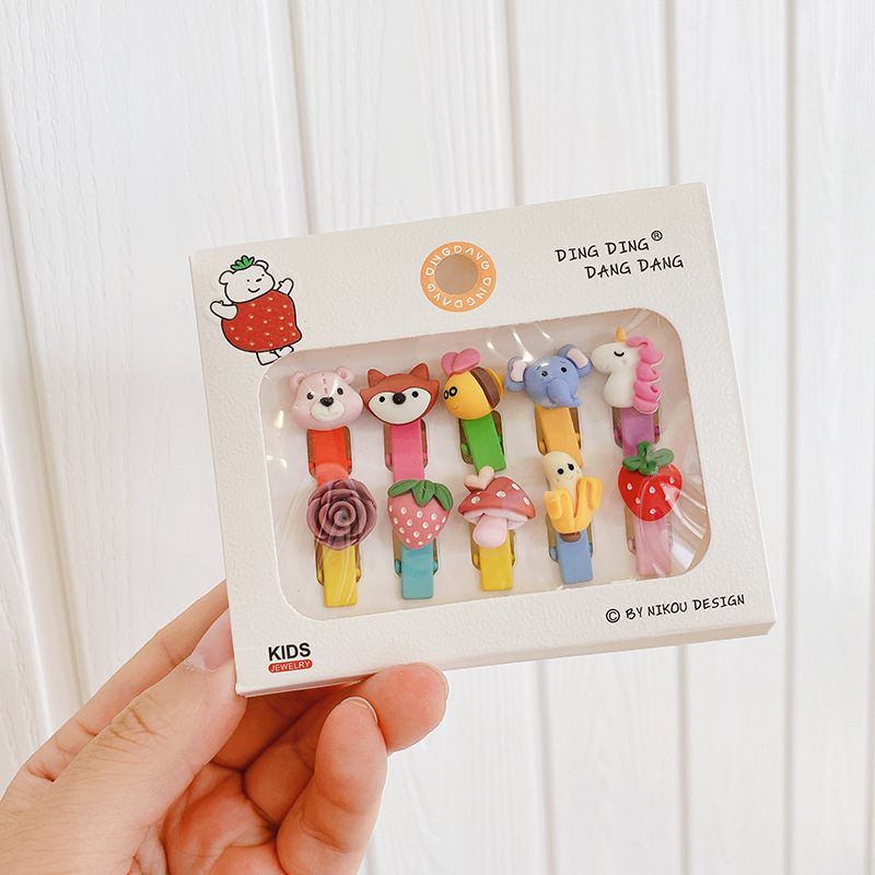 Korean Style Cute Trumpet Boxed Children's Hair String All-Match Super Cute Little Animal Princess Barrettes Hair Rope Girls' Side Clip Korean Style Cute Trumpet Boxed Children's Hair String All-Match Super Cute Little Animal Princess Barrettes Hair Rope Girls' Side Clip