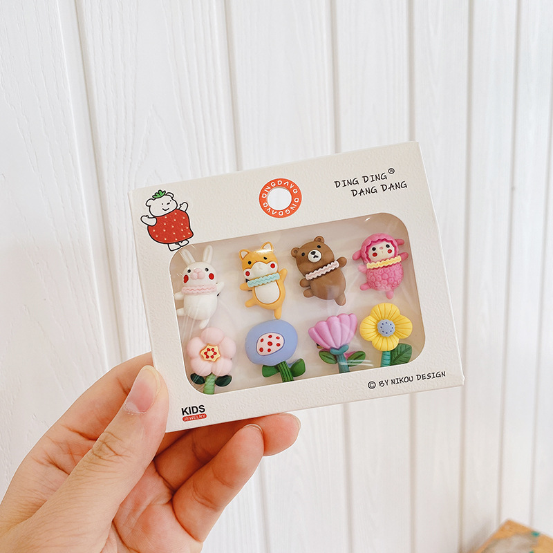 Korean Style Cute Trumpet Boxed Children's Hair String All-Match Super Cute Little Animal Princess Barrettes Hair Rope Girls' Side Clip Korean Style Cute Trumpet Boxed Children's Hair String All-Match Super Cute Little Animal Princess Barrettes Hair Rope Girls' Side Clip