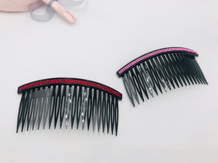 Plastic Trumpet Rhinestone Comb Fork Bangs Hair Comb Broken Hair Hairpin Double Row Drill Hair Comb Middle-Aged and Elderly Hairware Plastic Trumpet Rhinestone Comb Fork Bangs Hair Comb Broken Hair Hairpin Double Row Drill Hair Comb Middle-Aged and Elderly Hairware