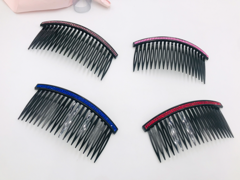 Plastic Trumpet Rhinestone Comb Fork Bangs Hair Comb Broken Hair Hairpin Double Row Drill Hair Comb Middle-Aged and Elderly Hairware Plastic Trumpet Rhinestone Comb Fork Bangs Hair Comb Broken Hair Hairpin Double Row Drill Hair Comb Middle-Aged and Elderly Hairware