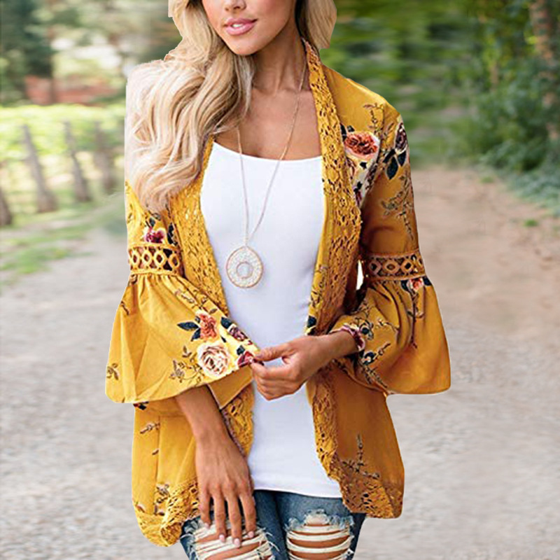 Aliexpress ebay Hot Style 9 color 6 Size SpringSummer Cardigan Lace Mosaic Jacket Trumpet sleeve 0542 Aliexpress ebay Hot Style 9 color 6 Size SpringSummer Cardigan Lace Mosaic Jacket Trumpet sleeve 0542