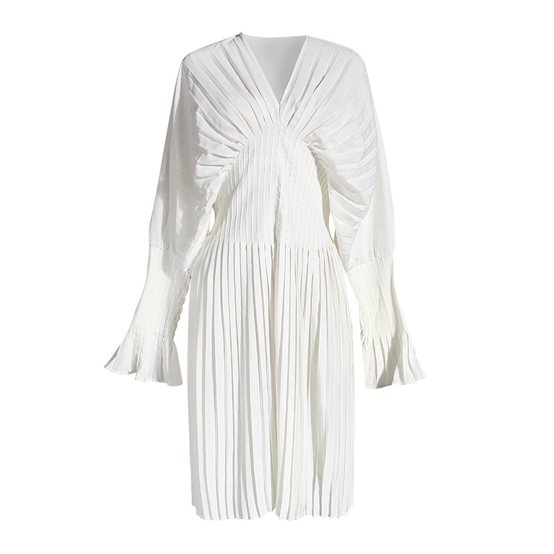 2020 New pleated waist V-neck printed shirt Ins style design sense trumpet sleeves Long sleeves Slimming Blouse Women 2020 New pleated waist V-neck printed shirt Ins style design sense trumpet sleeves Long sleeves Slimming Blouse Women