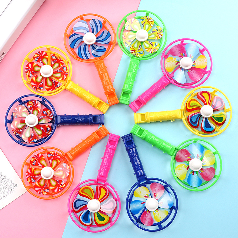 Big windmill whistle colorful whistling props candy color nostalgic toy whistle windmill colorful windmill