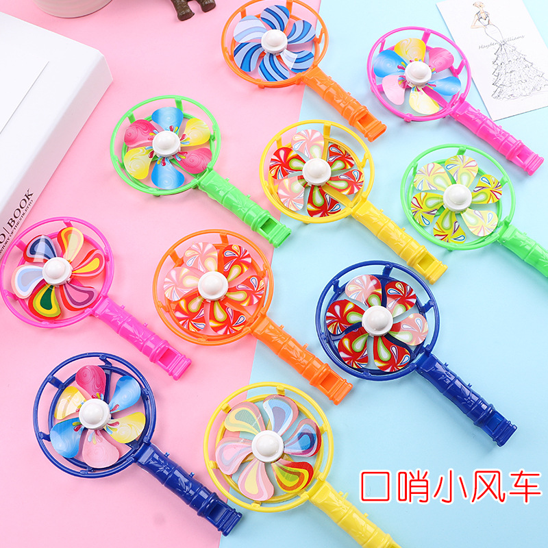 Big windmill whistle colorful whistling props candy color nostalgic toy whistle windmill colorful windmill