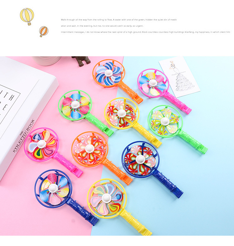 Big windmill whistle colorful whistling props candy color nostalgic toy whistle windmill colorful windmill