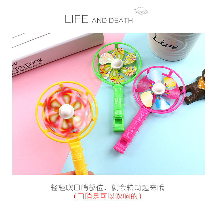 Big windmill whistle colorful whistling props candy color nostalgic toy whistle windmill colorful windmill