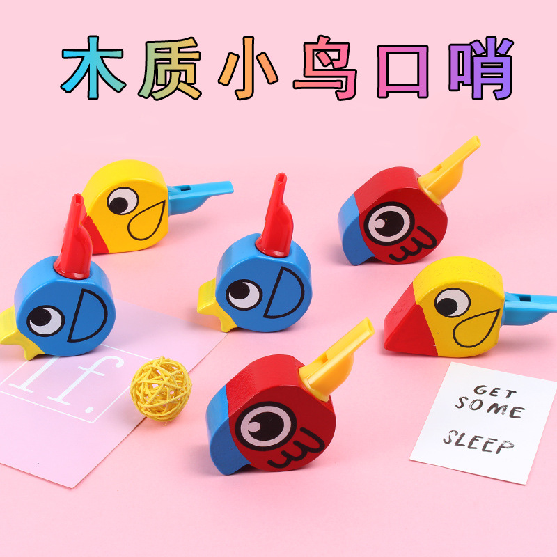 Cartoon Bird Whistle Wooden Bird Flute Music Toy Decorative Pendant Wooden Toys Musical Instruments Toy