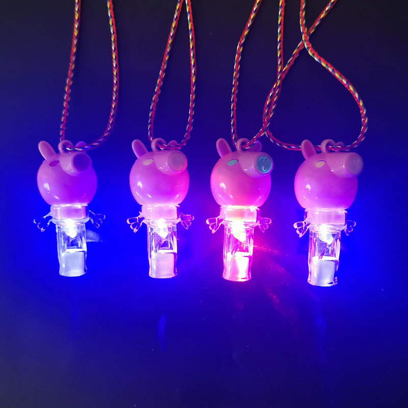 WeChat Merchants Scan Code to Push Small Gifts Kindergarten Prizes Luminous Whistle Keychain Pendant Stall Toys Wholesale