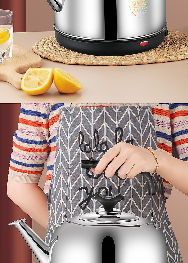 Stainless Steel Large Capacity Electric Kettle Whistle Kettle Household Electric Kettle Automatic Power off Insulation