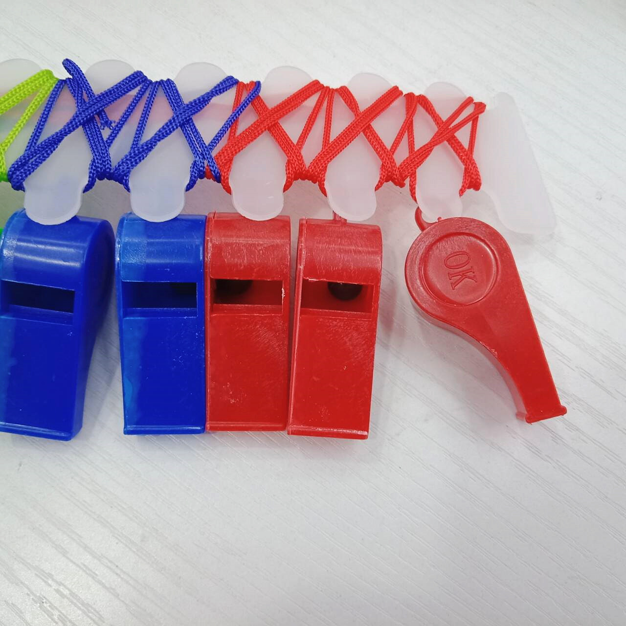 Plastic whistle horn toy support command props