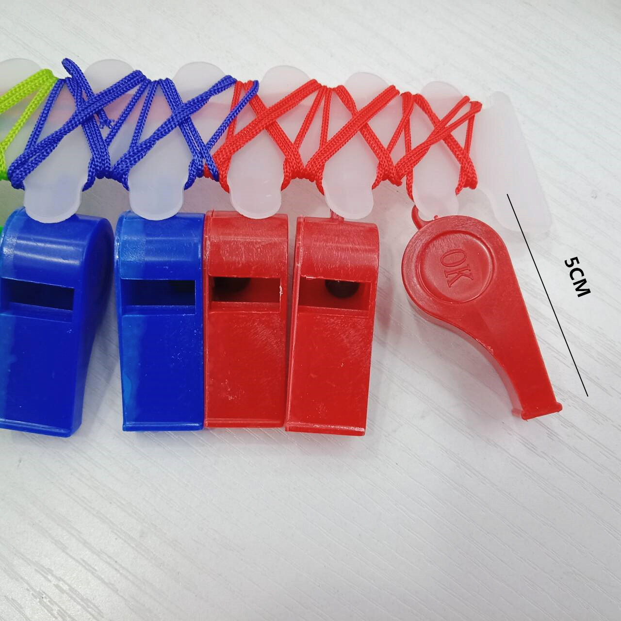 Plastic whistle horn toy support command props