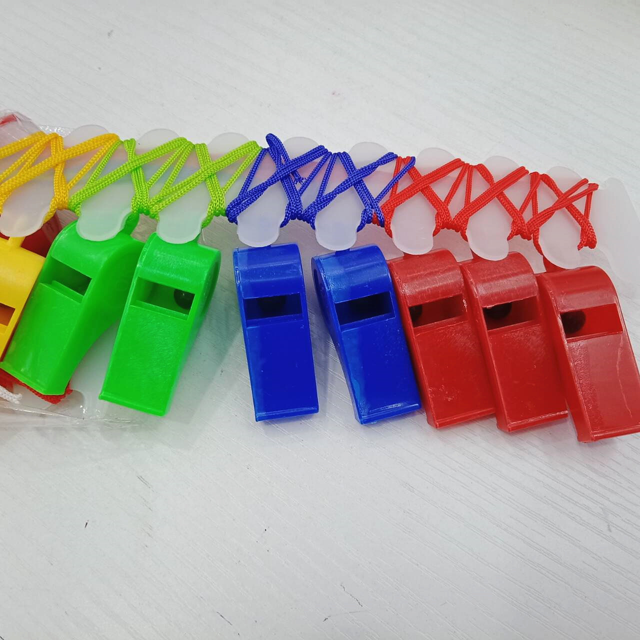 Plastic whistle horn toy support command props