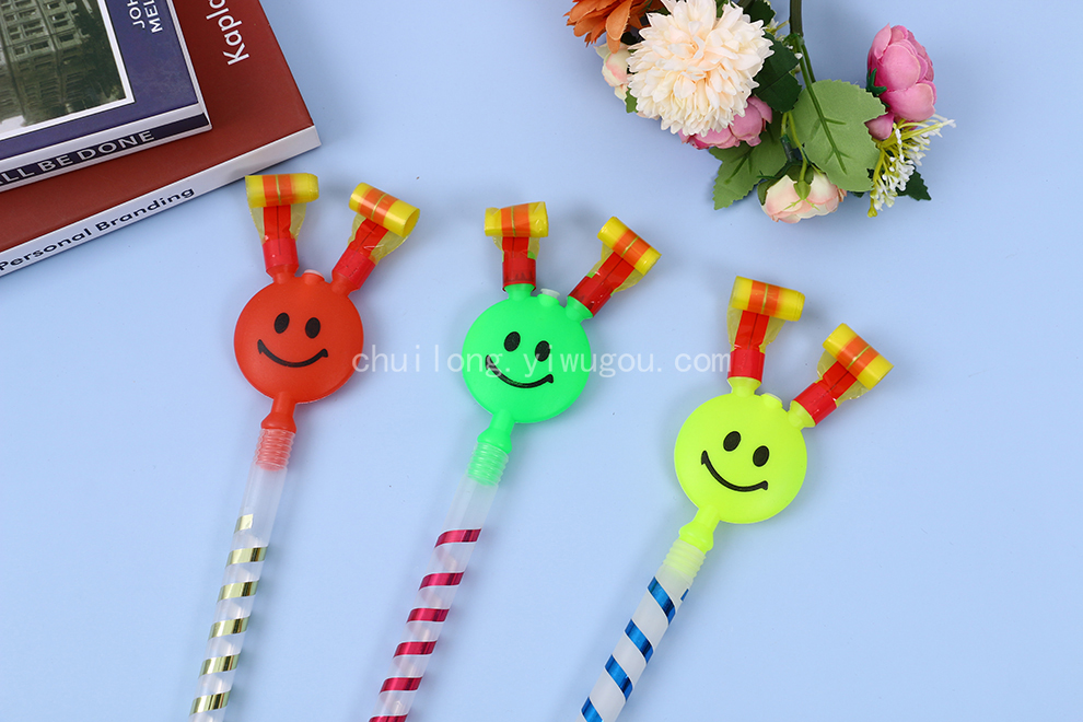 Children's Big Children's Smiling Face Blowing Dragon Roll Props Horn Whistle Baby Activity Party Stall Tongue Toy
