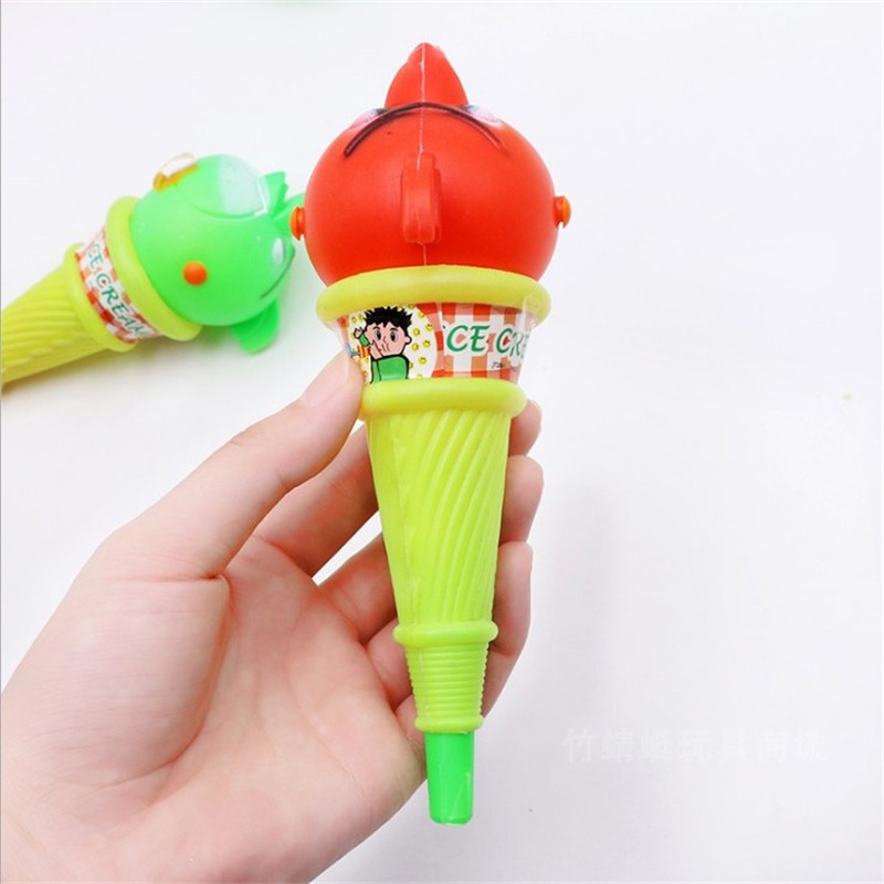 Children&#039;s Creative Ice Cream Blowouts Cartoon Sticking Tongue out Telescopic Whistle Party Horn Toy Kindergarten Small Gift