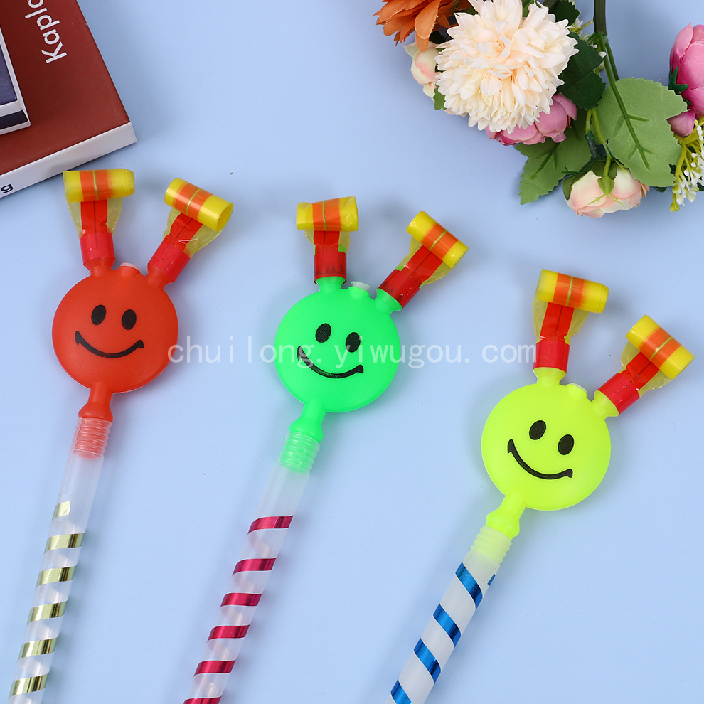 Children&#039;s Big Children&#039;s Smiling Face Blowing Dragon Roll Props Horn Whistle Baby Activity Party Stall Tongue Toy