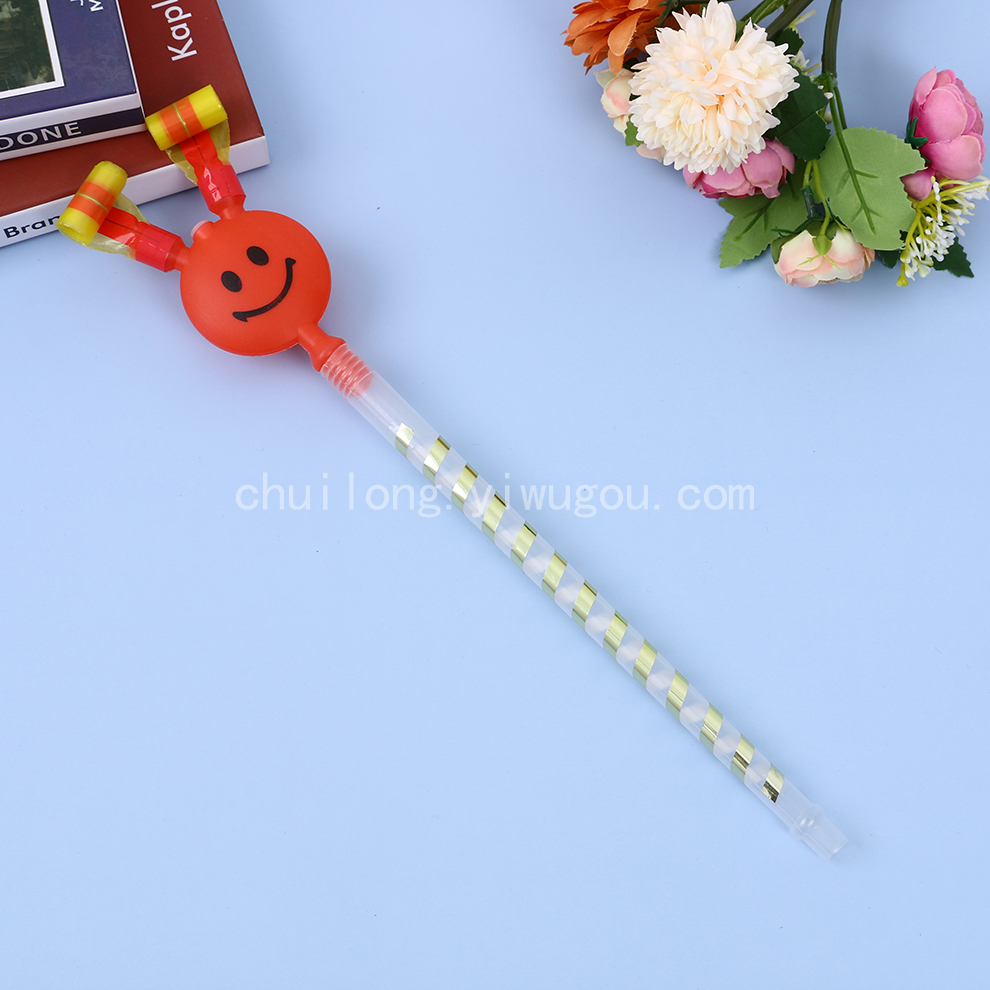 Children&#039;s Big Children&#039;s Smiling Face Blowing Dragon Roll Props Horn Whistle Baby Activity Party Stall Tongue Toy