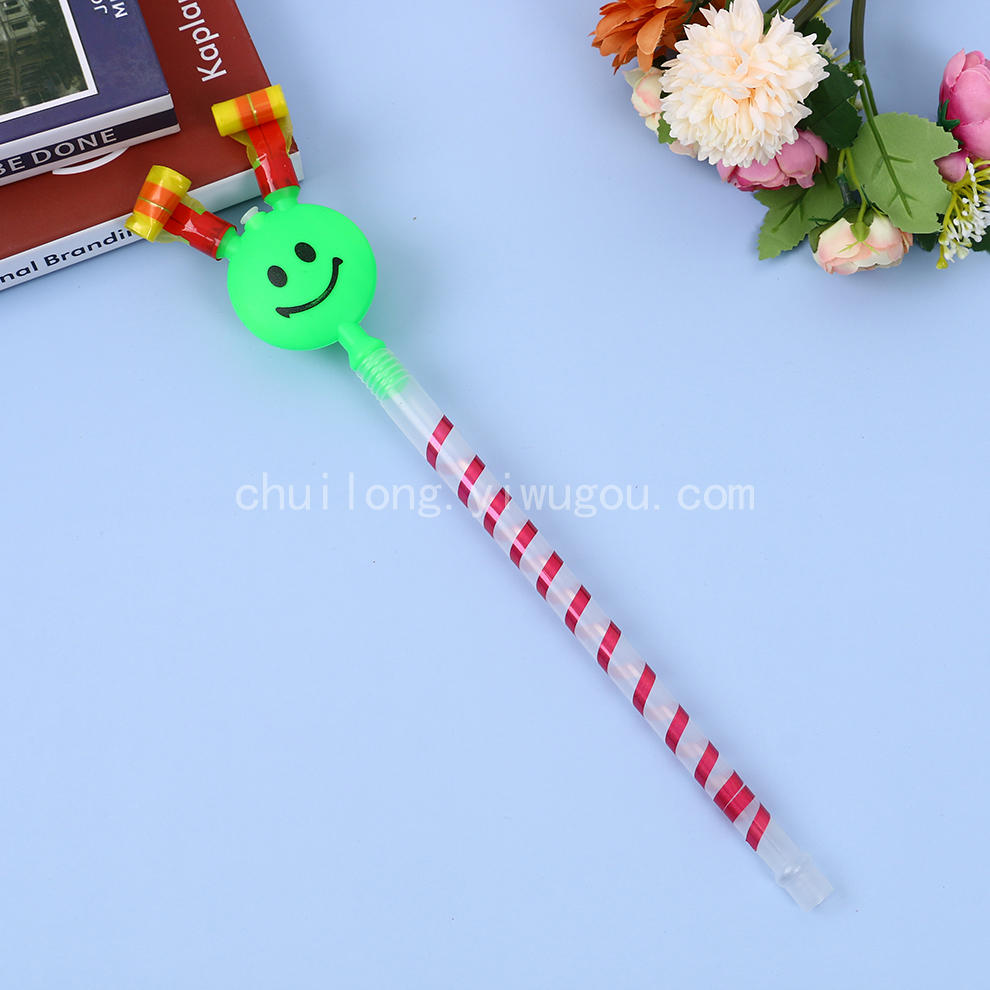 Children&#039;s Big Children&#039;s Smiling Face Blowing Dragon Roll Props Horn Whistle Baby Activity Party Stall Tongue Toy