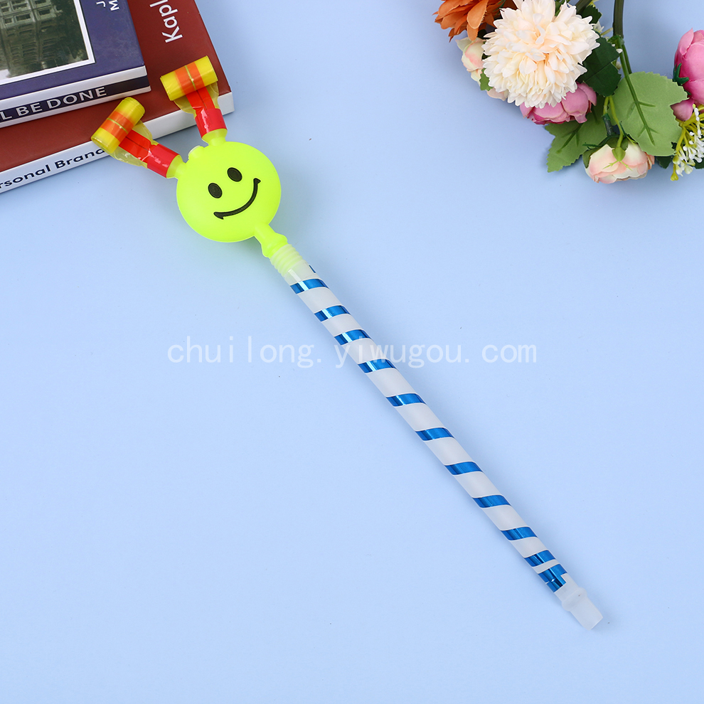 Children&#039;s Big Children&#039;s Smiling Face Blowing Dragon Roll Props Horn Whistle Baby Activity Party Stall Tongue Toy