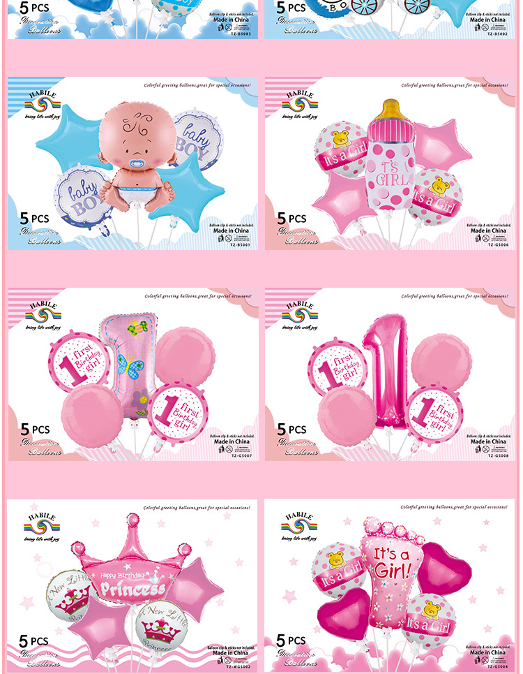 Baby Full-Year Birthday Decorative Balloon Crown Number Shaped Aluminum Foil Balloon Set Baby Boy and Baby Girl Balloon Combo Wholesale Baby Full-Year Birthday Decorative Balloon Crown Number Shaped Aluminum Foil Balloon Set Baby Boy and Baby Girl Balloon Combo Wholesale