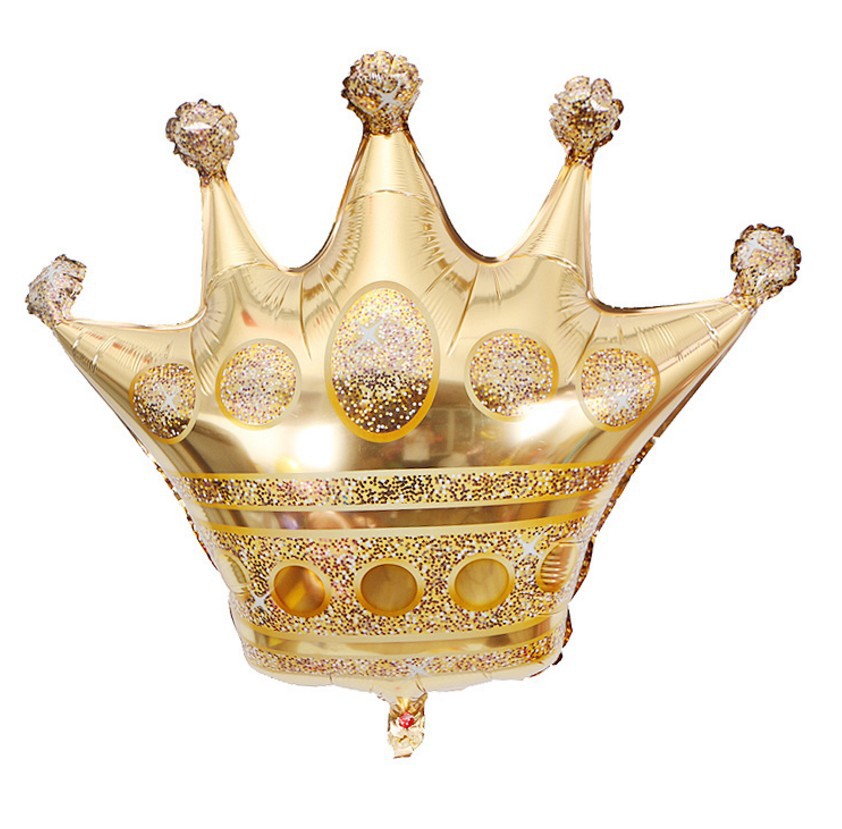 New Crown Blue Aluminum Balloon Five-Star Big Crown Prince Aluminum Foil Balloon Hundred Days Banquet Birthday Party Layout
