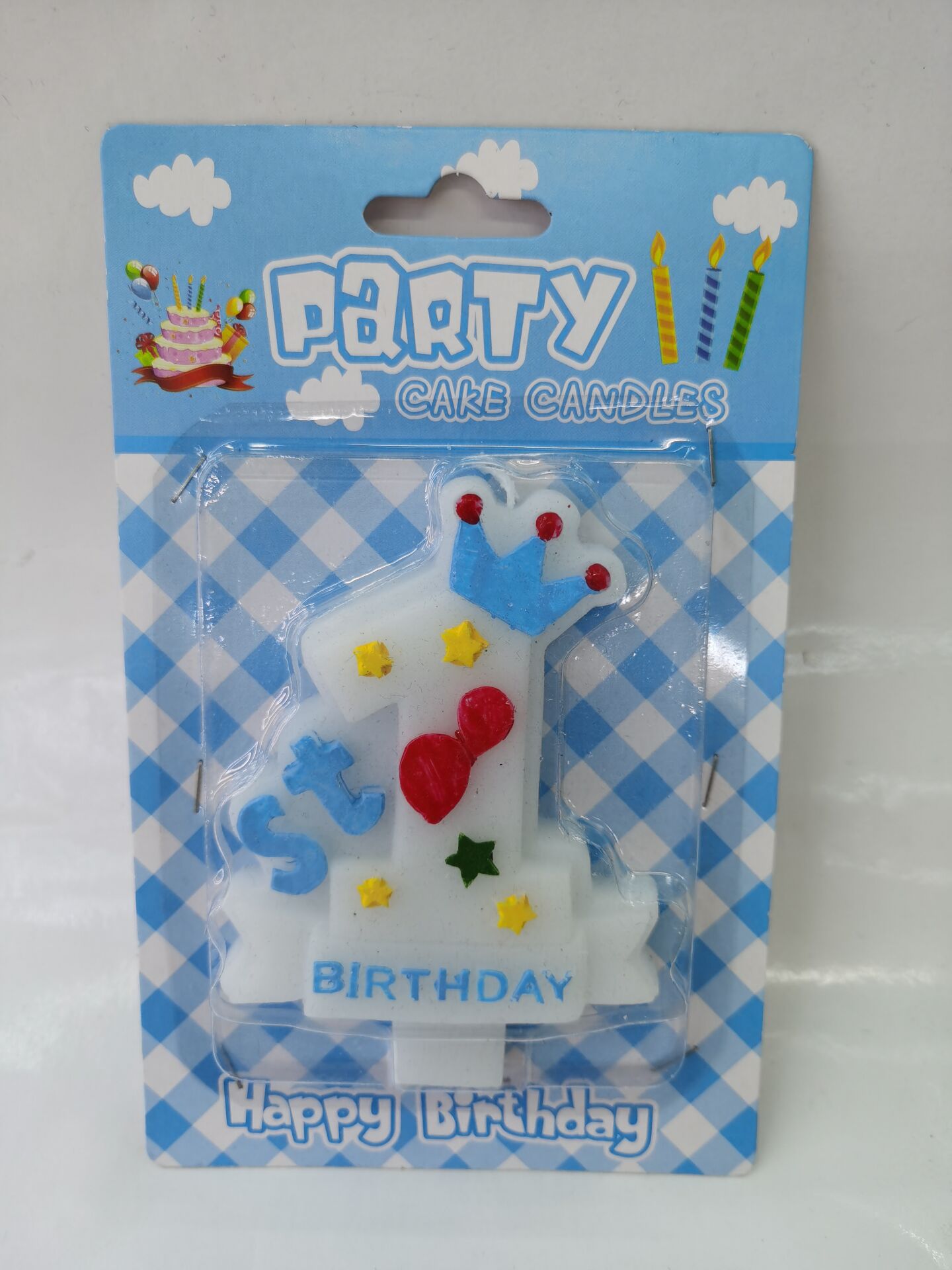 New Crown Big Digital Candle Pink Blue Big 1st Anniversary Birthday Party Candle