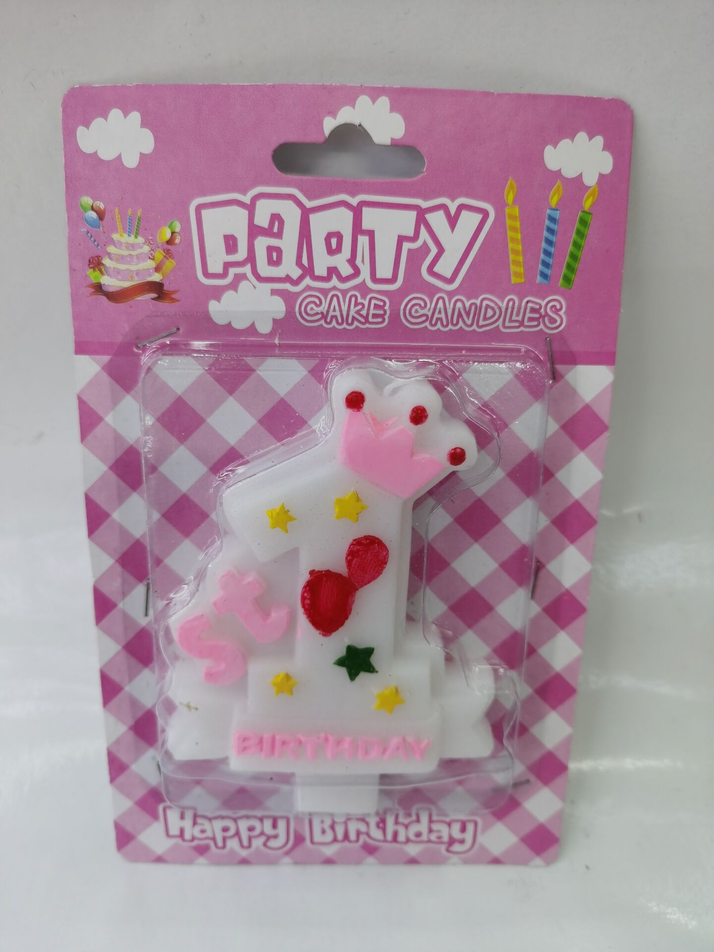 New Crown Big Digital Candle Pink Blue Big 1st Anniversary Birthday Party Candle