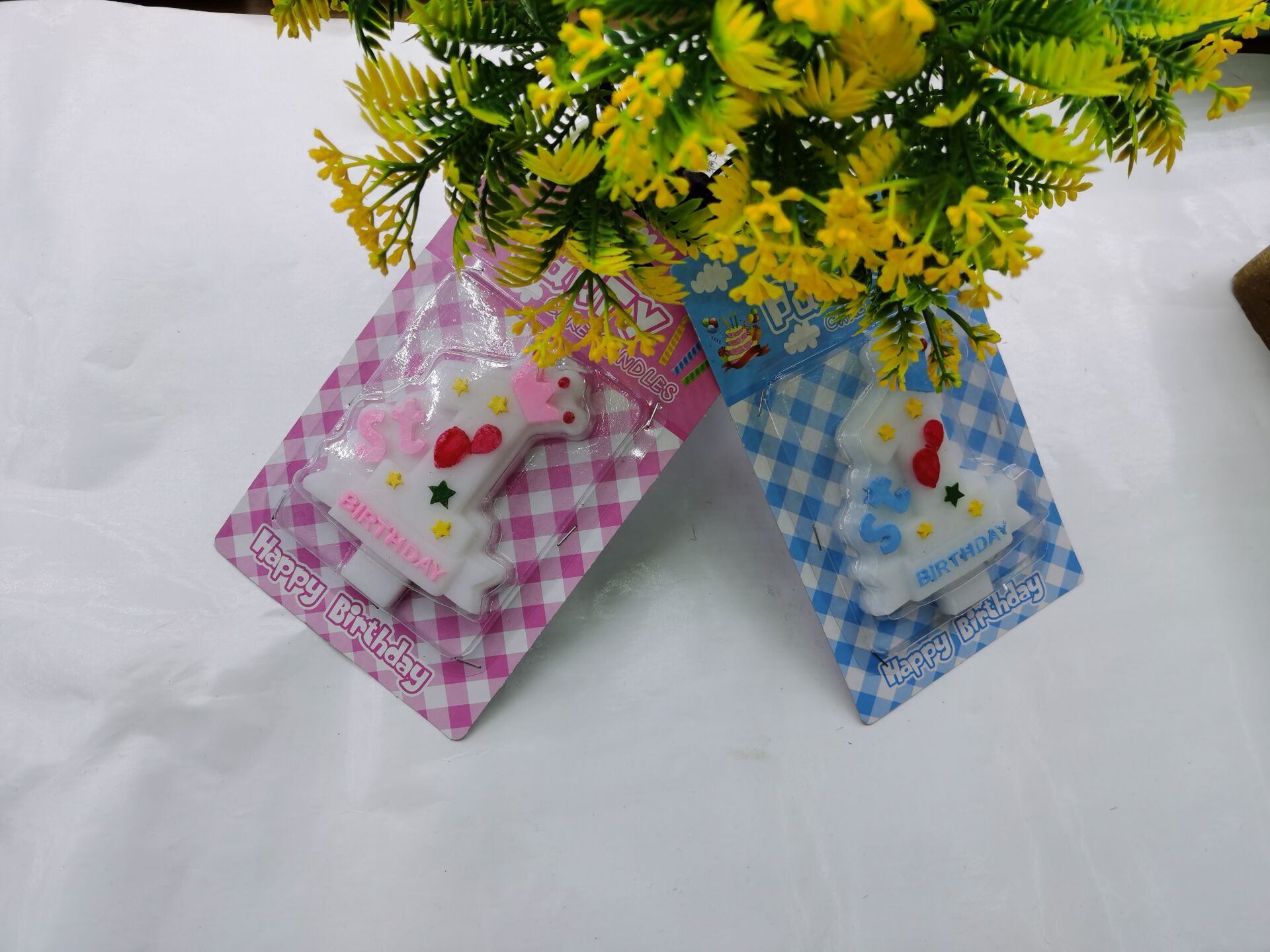 New Crown Big Digital Candle Pink Blue Big 1st Anniversary Birthday Party Candle