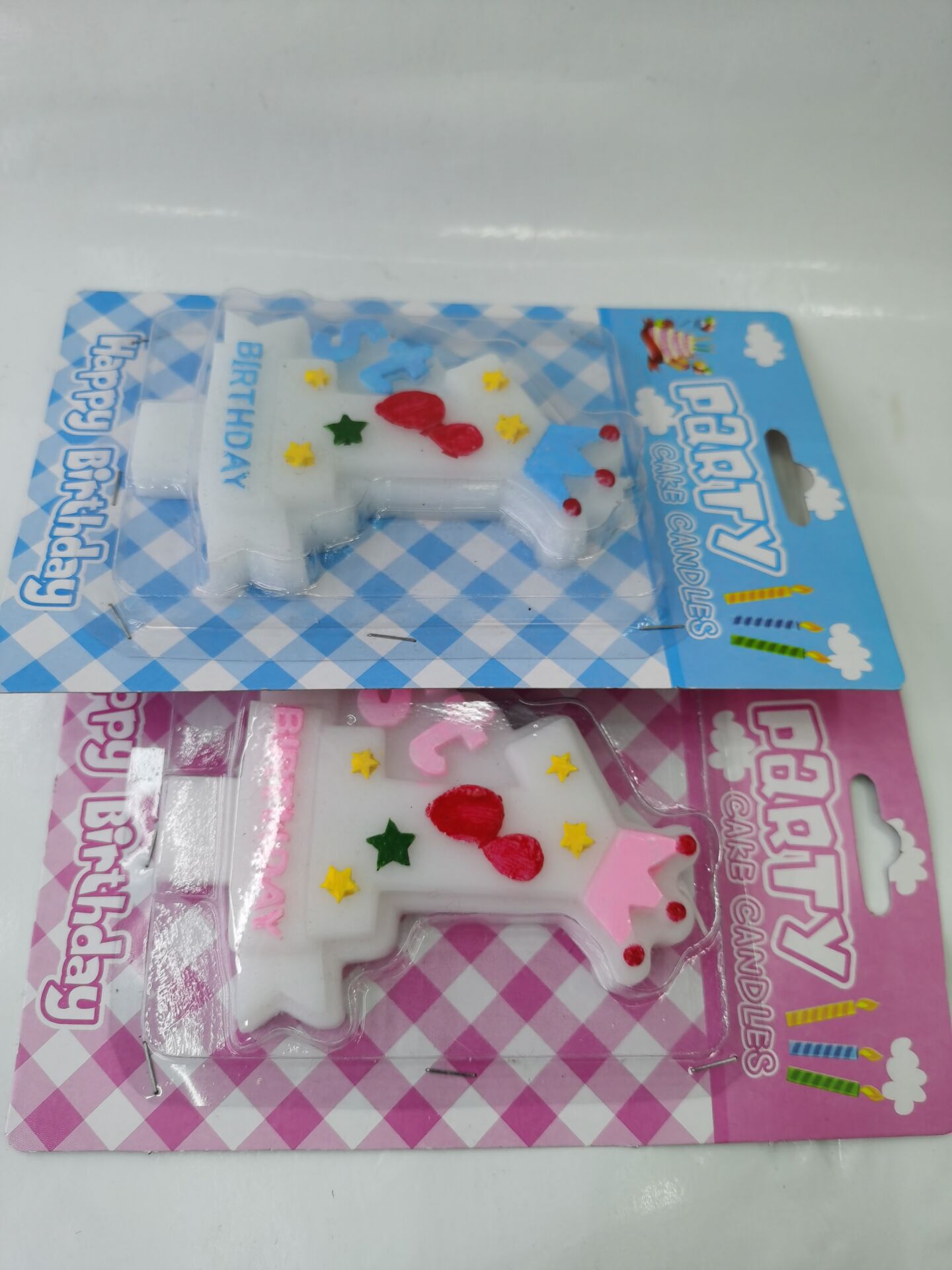 New Crown Big Digital Candle Pink Blue Big 1st Anniversary Birthday Party Candle