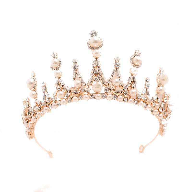 Wedding Crown Headdress Luxury Pearl Wedding Dress Hair Accessories Birthday Online Red Wedding Crown Crown Hairpin