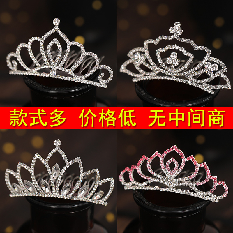 Children&#039;s Crown Headband Korean Style Cute Princess Hair Accessories Hair Comb Girl Baby Hair Comb Girl&#039;s Birthday Gift Crown