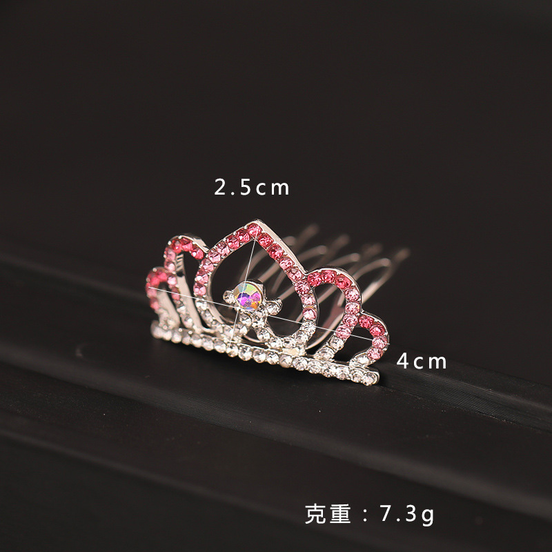 Children's Crown Headband Korean Style Cute Princess Hair Accessories Hair Comb Girl Baby Hair Comb Girl's Birthday Gift Crown