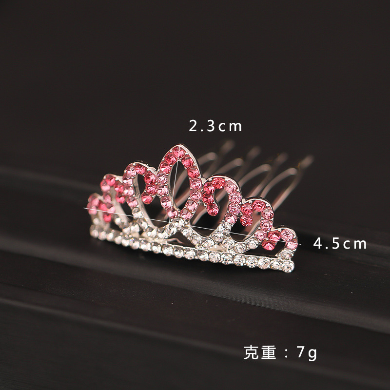 Children's Crown Headband Korean Style Cute Princess Hair Accessories Hair Comb Girl Baby Hair Comb Girl's Birthday Gift Crown